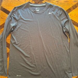 Nike Gray Long Sleeve Performance Tee